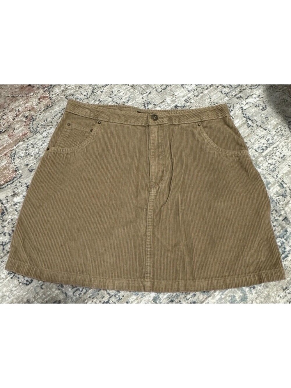 VANS Skirt Women's 28 Ground Work Cord Mini Skirt Corduroy Carpenter Tan EUC